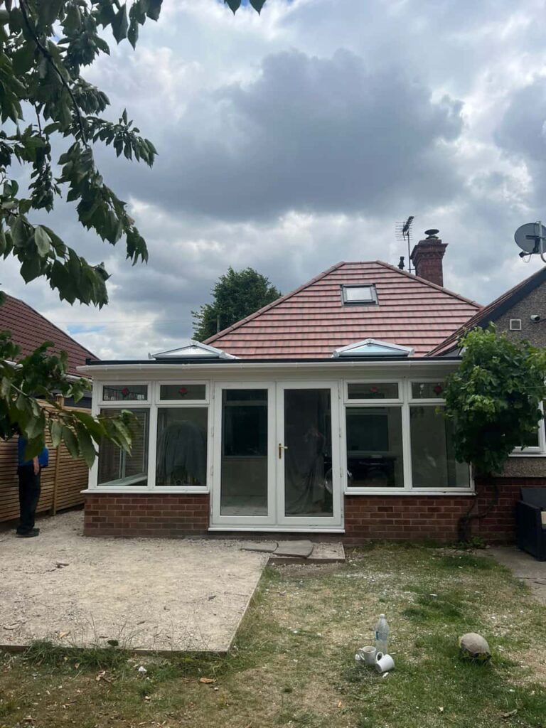 This is a photo of a hipped roof on a bungalow that has just had roof repairs carried out. Works carried out by Greenhithe Roofing Repairs